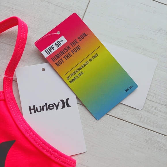 HURLEY Girl's Neon Pink Swimsuit NEW - Picture 3 of 7